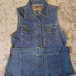 Mid 90's Express denim vest with belt